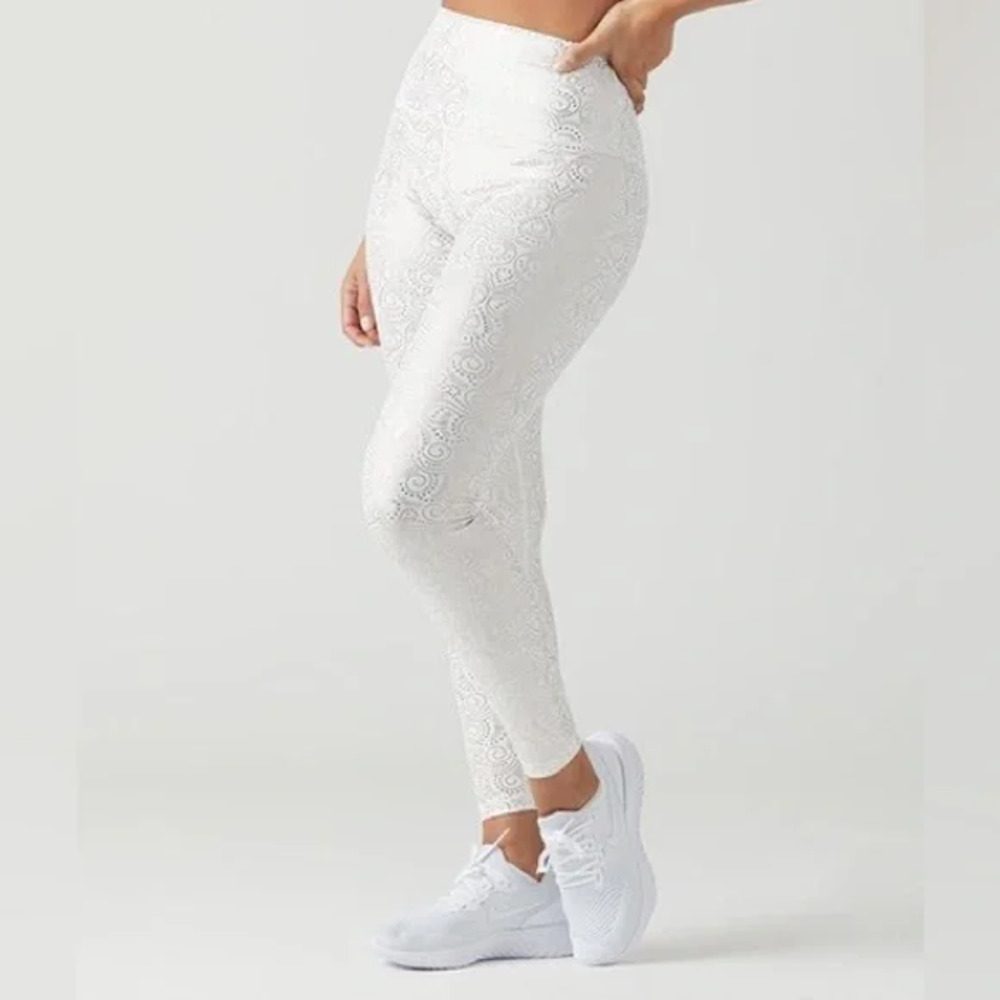 Glyder High Power II Legging White Royal Tide Metallic Print Women's XS